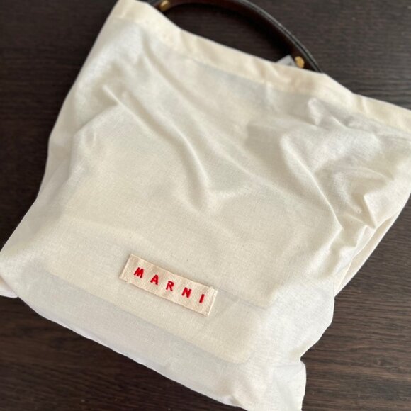 NWT - Marni Medium Trunk Suade Shoulder Bag🤍🌸👜 - Picture 9 of 10